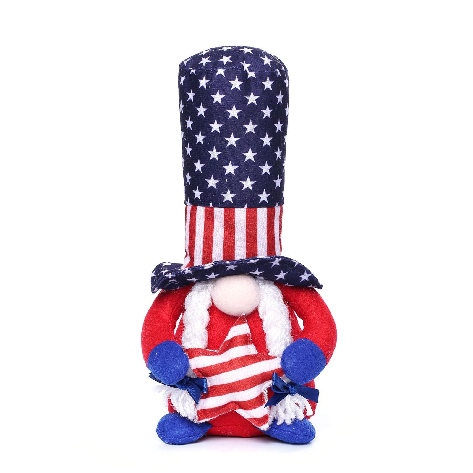 Tsophreniq Independence Day Gnomes Plush Scandinavian Tomtes Star Decorations Ornaments Swedish Figurines 4th of July Gift Patriotic