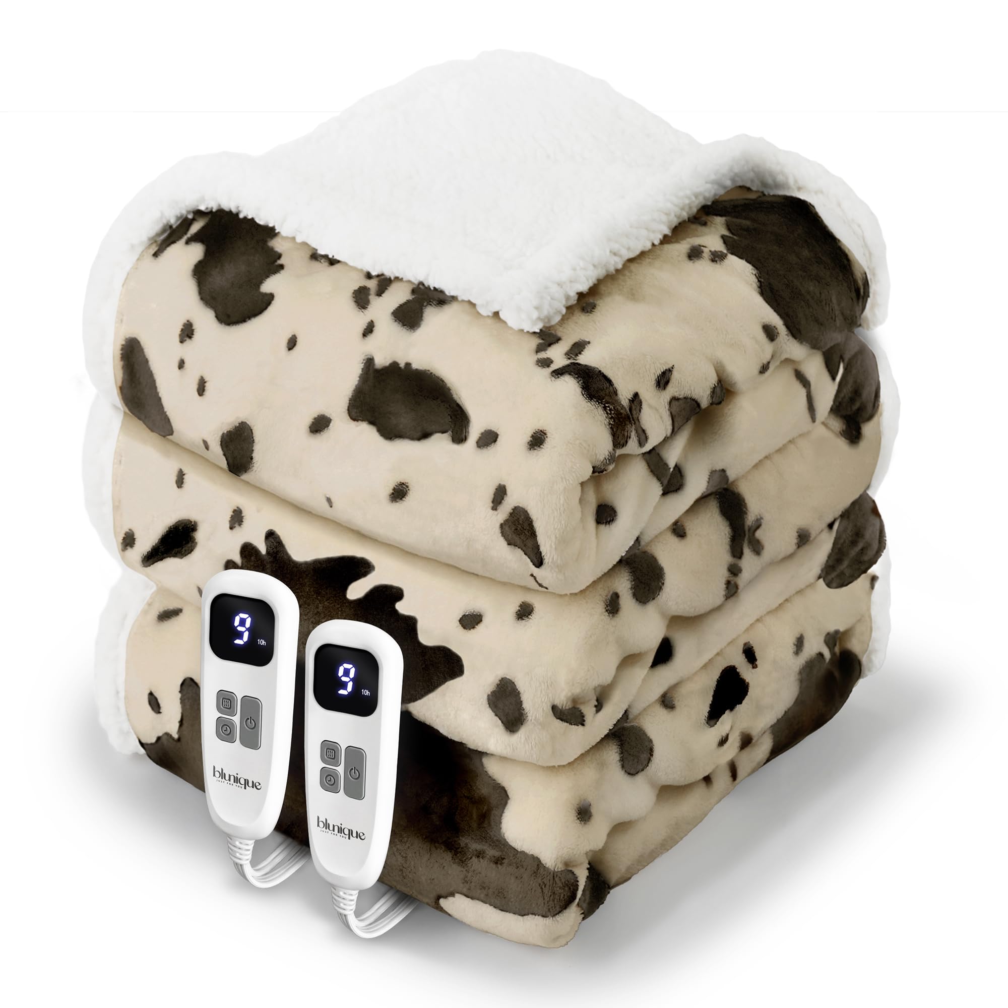 Heated Blanket Queen Blanket - Fast Heating Electric Blanket, Soft Heated Throw with 4 Time Settings,10 Heating Settings, Warm Gifts for Women Mom Grandma(84" x 90" Light Brown)