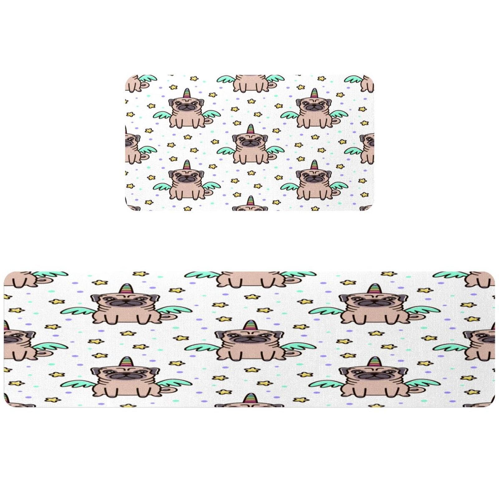 Tapete de cocina antideslizante y superabsorbente con diseño de unicornio lavable en lavadora 2 ud