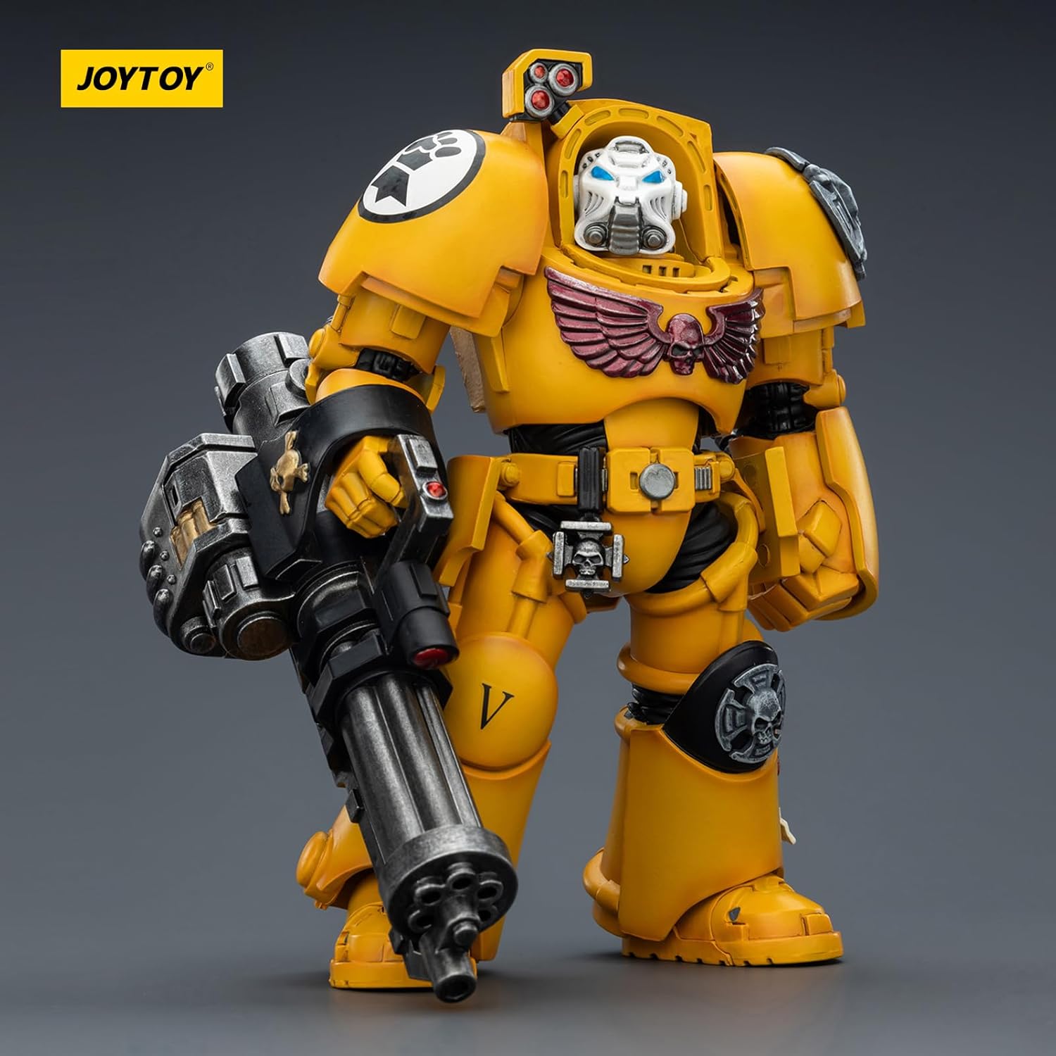 JOYTOY Warhammer 40k Imperial Fists Terminator 3 with Power Fist and Assault Cannon 1/18 Action Figure Collect and Display Model
