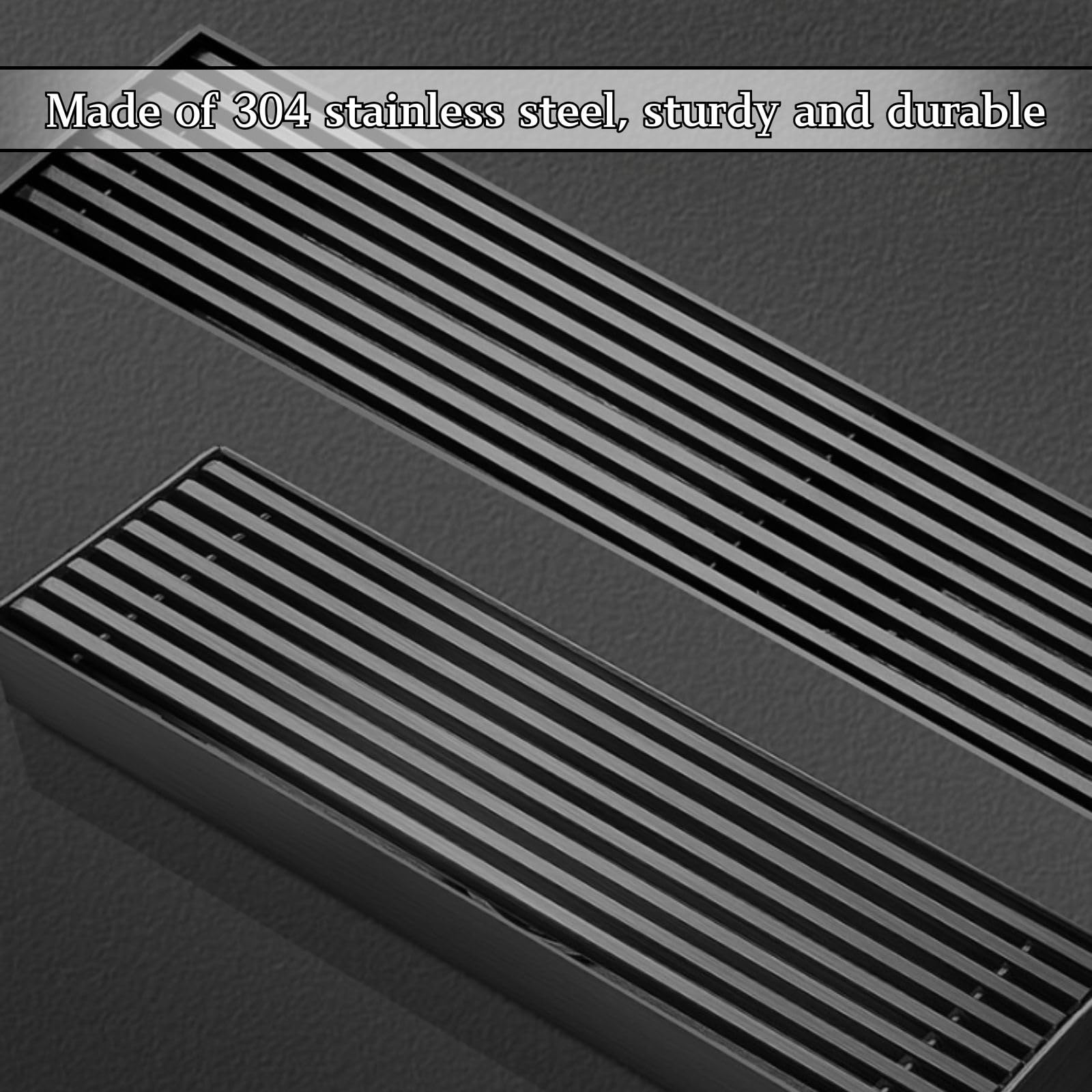 8cm de Ancho Desagüe de Suelo Extraíble de Acero Inoxidable 304 Anti-Obstrucción Color Gris Pistola for Baño Balcón Terraza Fácil Instalación Filtro Desague Ducha(8 * 120cm)