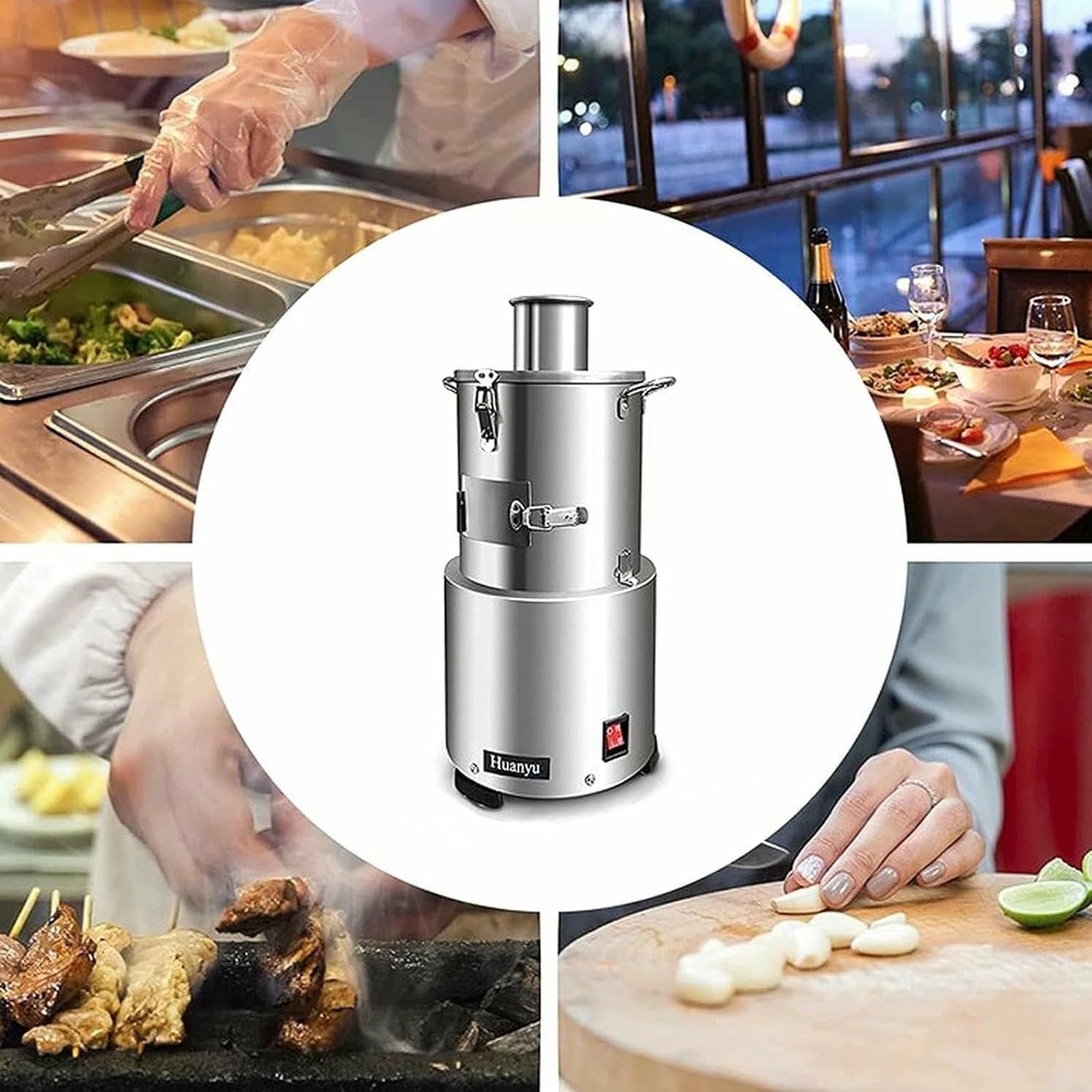 Peladora de ajos Secos, automática de Acero Inoxidable, eléctrica para cantinas y restaurantes.