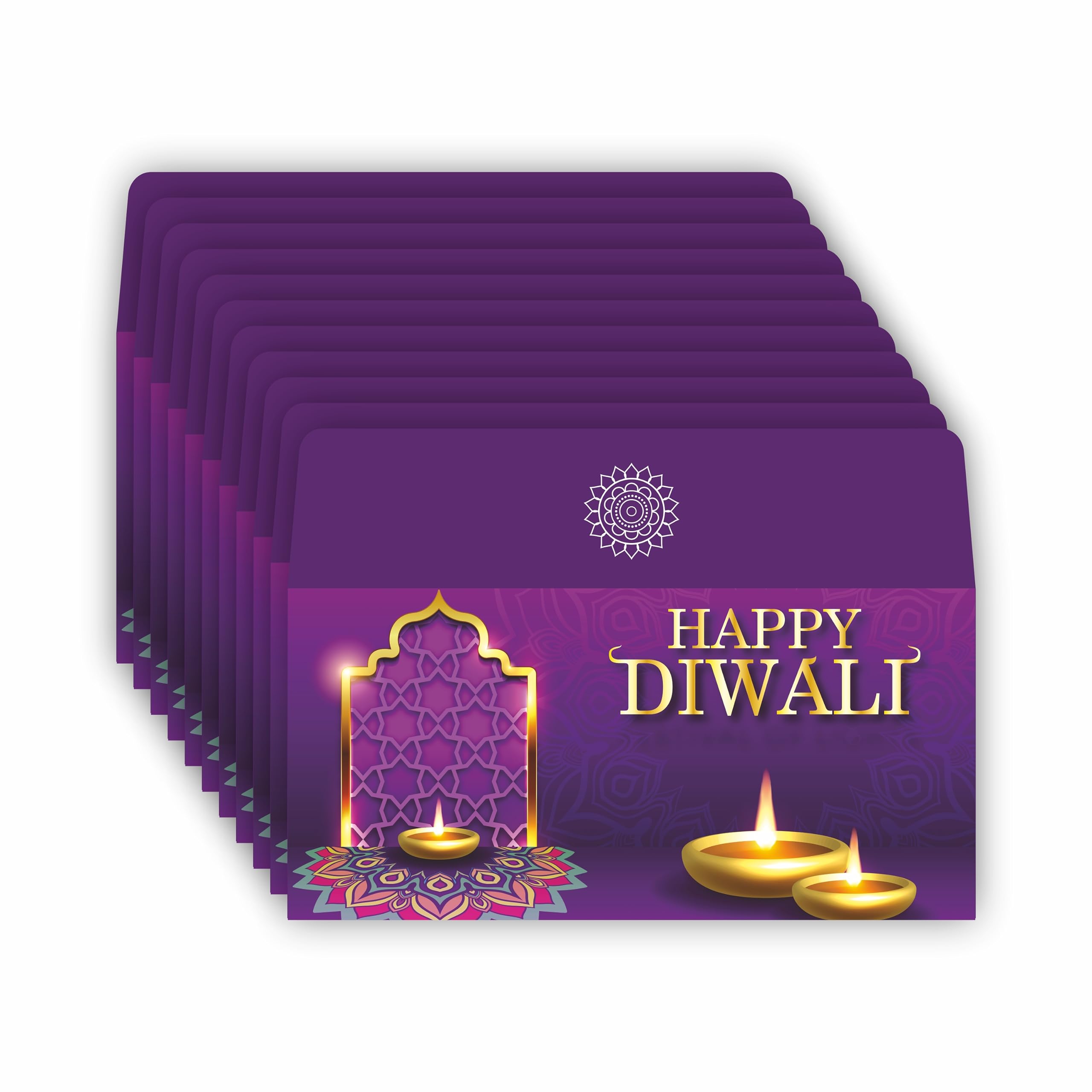 Anne Print Solutions® Pack Of 50 Happy Diwali Envelopes Shagun Lifafa Diwali Greetings lifafa for Deepawali Exclusive Money Gifting Shagun Envelope Premium Velvet Feel (50)