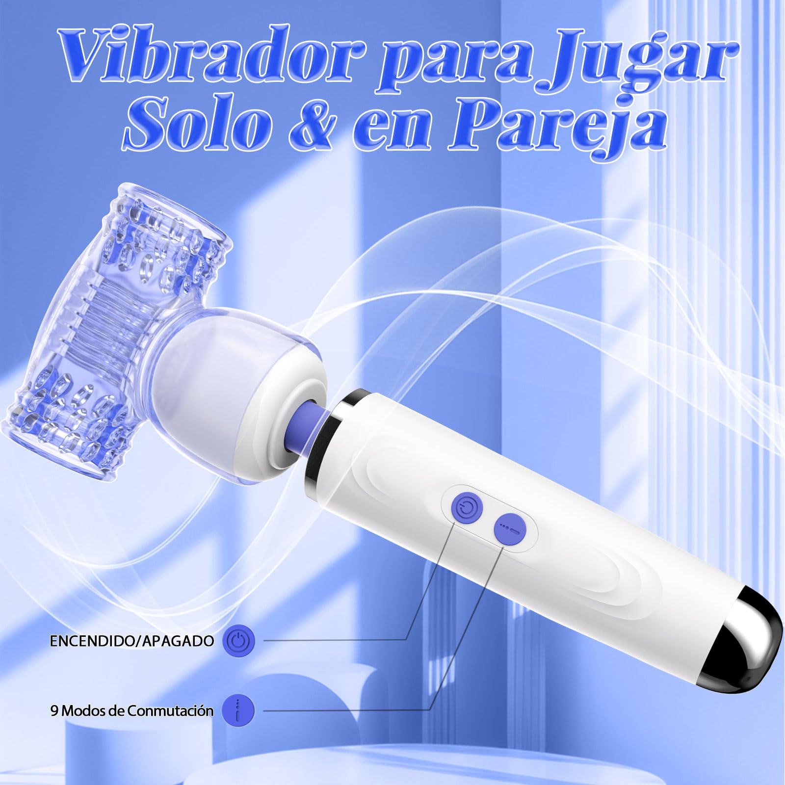 Vibradorador Mujer Hombre con Accesorio Masturbador Masculino Juguetes Eróticos para Pareja Sexuales, Masturbador Hombre con 9 Vibración, Vibrador Masajeador Clítoris Sex Toys para Parejas & Solo