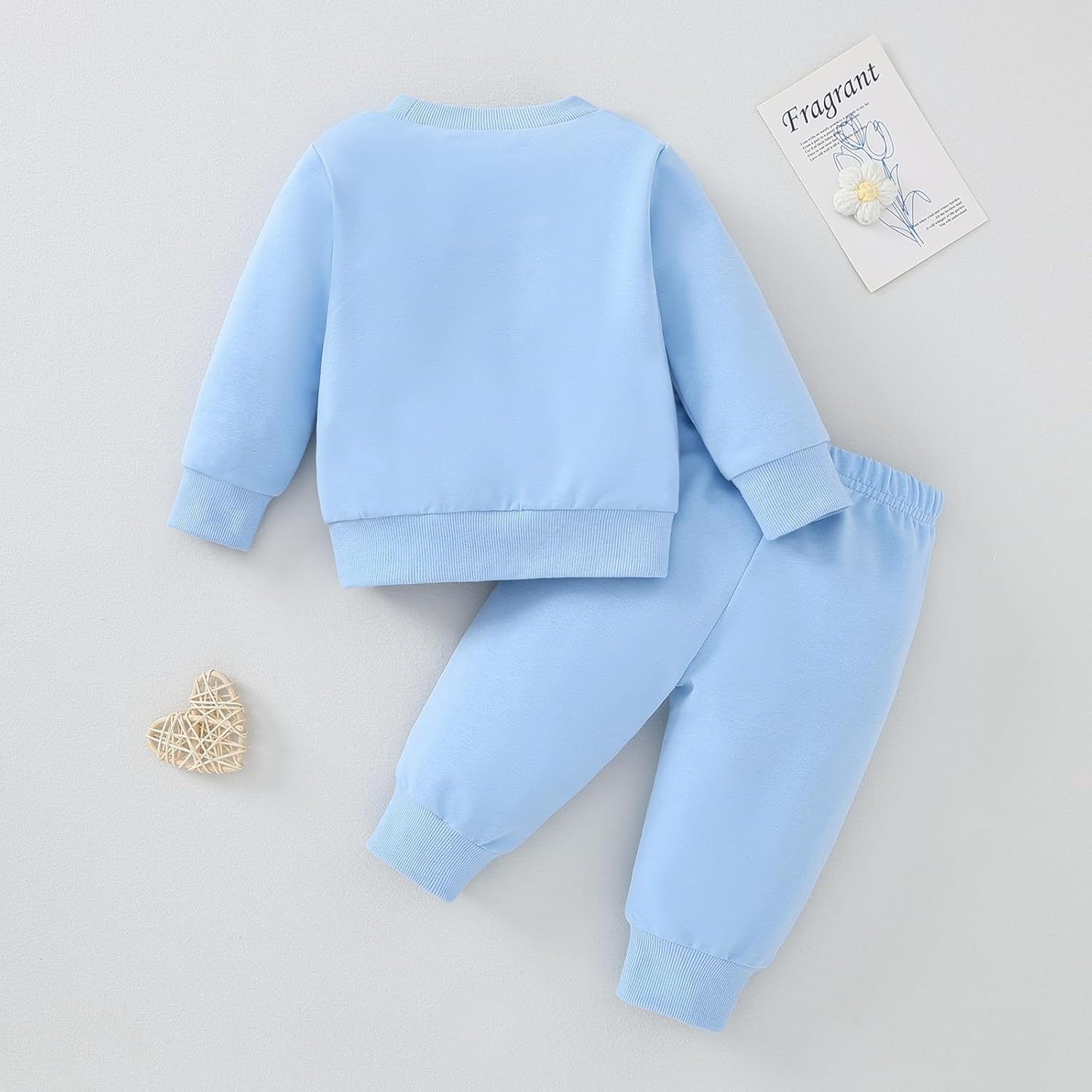 Toddler Girl Fall Winter Clothes Baby Crewneck Floral 3D Embroidery Sweatshirts Pants Set Long Sleeve Outfits Set - Image 3