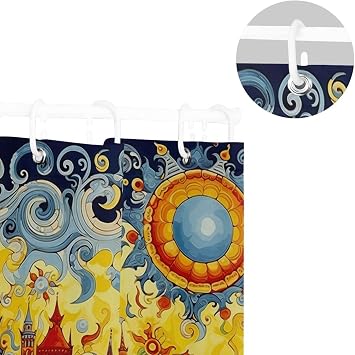 Mexican Talavera Shower Curtain for Bathroom Decor 152x183 cm Waterproof Fabric Shower Curtain Liner Lightweight Cloth Shower Curtain with 12 Metal Hooks