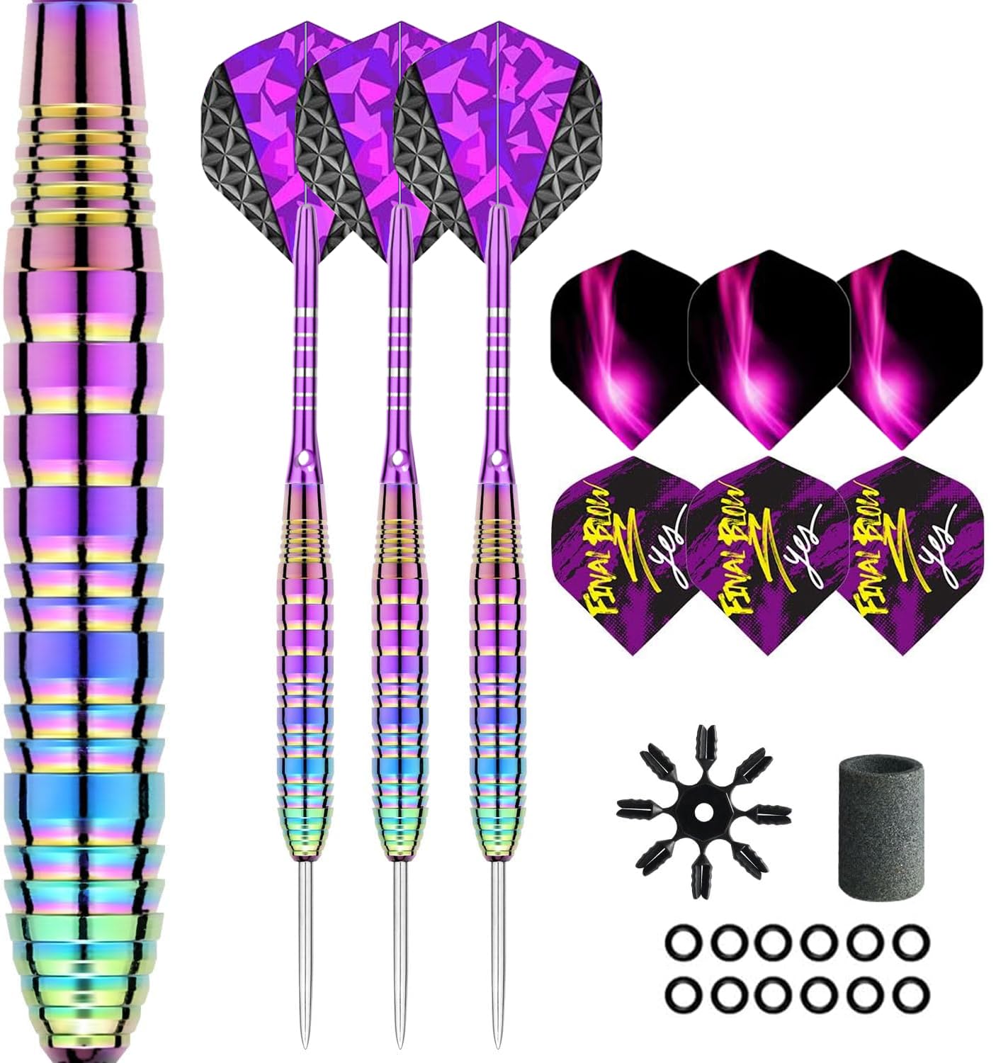 Steel Tip Darts Set,3 Pack Professional Steel Tip Dart Set 22g Darts Set with Dart Flights and Dart Shafts and Accessories