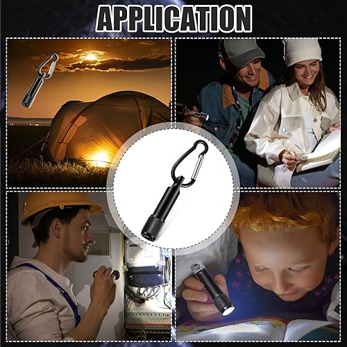 Miniatura 5 de Cunno Paquete de 49 mini linternas de llavero a granel pequeñas linternas LED a granel con hebilla para acampar senderismo al aire libre