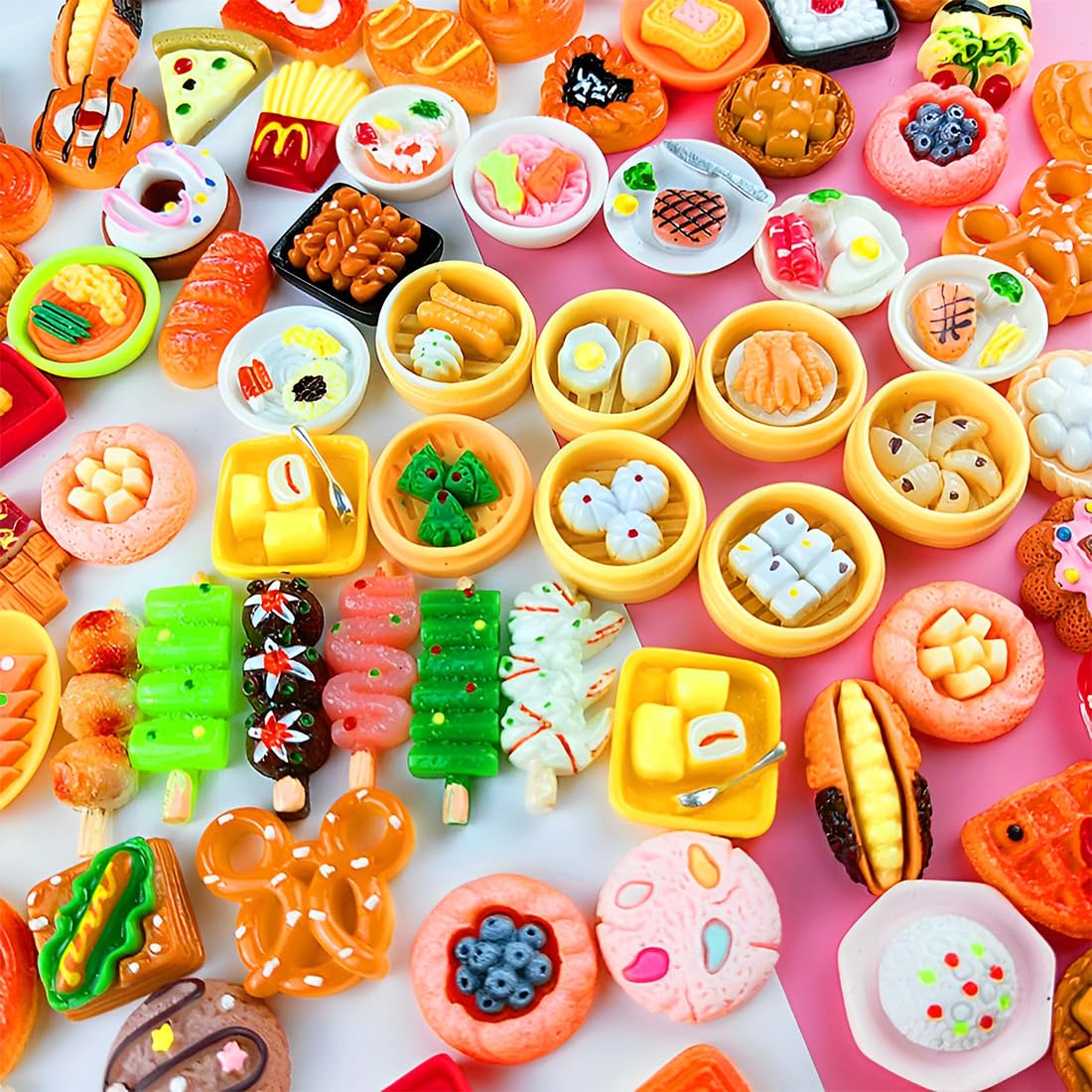 Akcesoria do domku dla lalek, 70 sztuk mini żywności, miniaturowe jedzenie dla lalek, akcesoria dla lalek, akcesoria miniaturowe