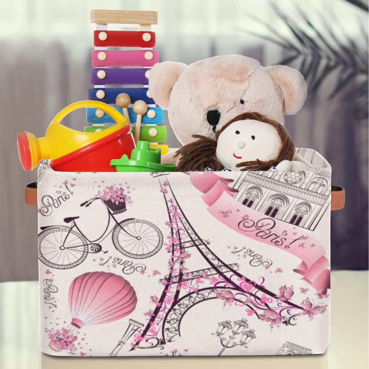 4 Paniers De Rangement En Tissu Pliables 20x16x14 Cm - Organisation Bureau Et Maison