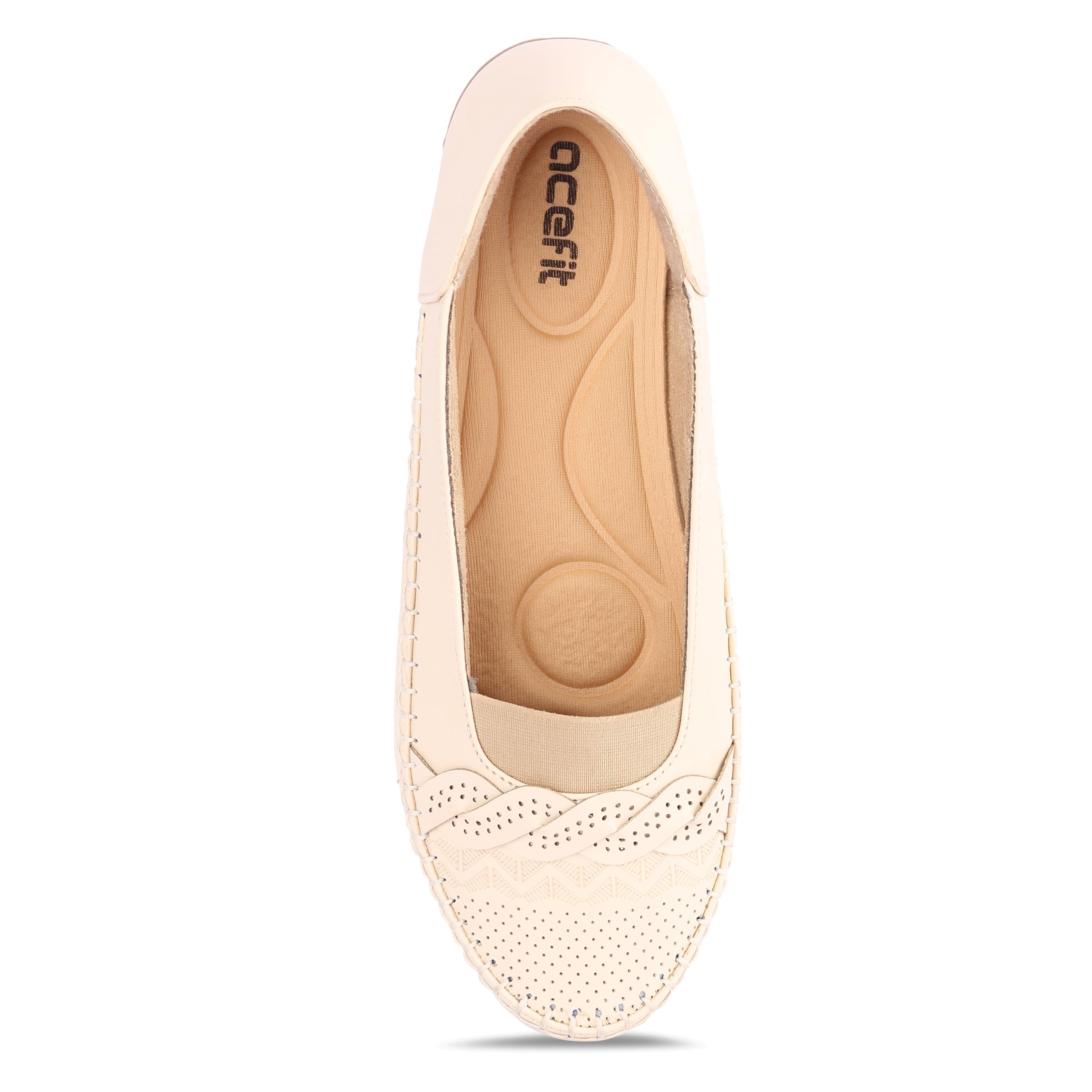 ACEFIT PVC Sole Material Latest Collection Flat Bellies For Womens Daily Use And Occasion Wear (Cream-6) (B0CNR5FV4P) Amazon Price History, Amazon Price Tracker