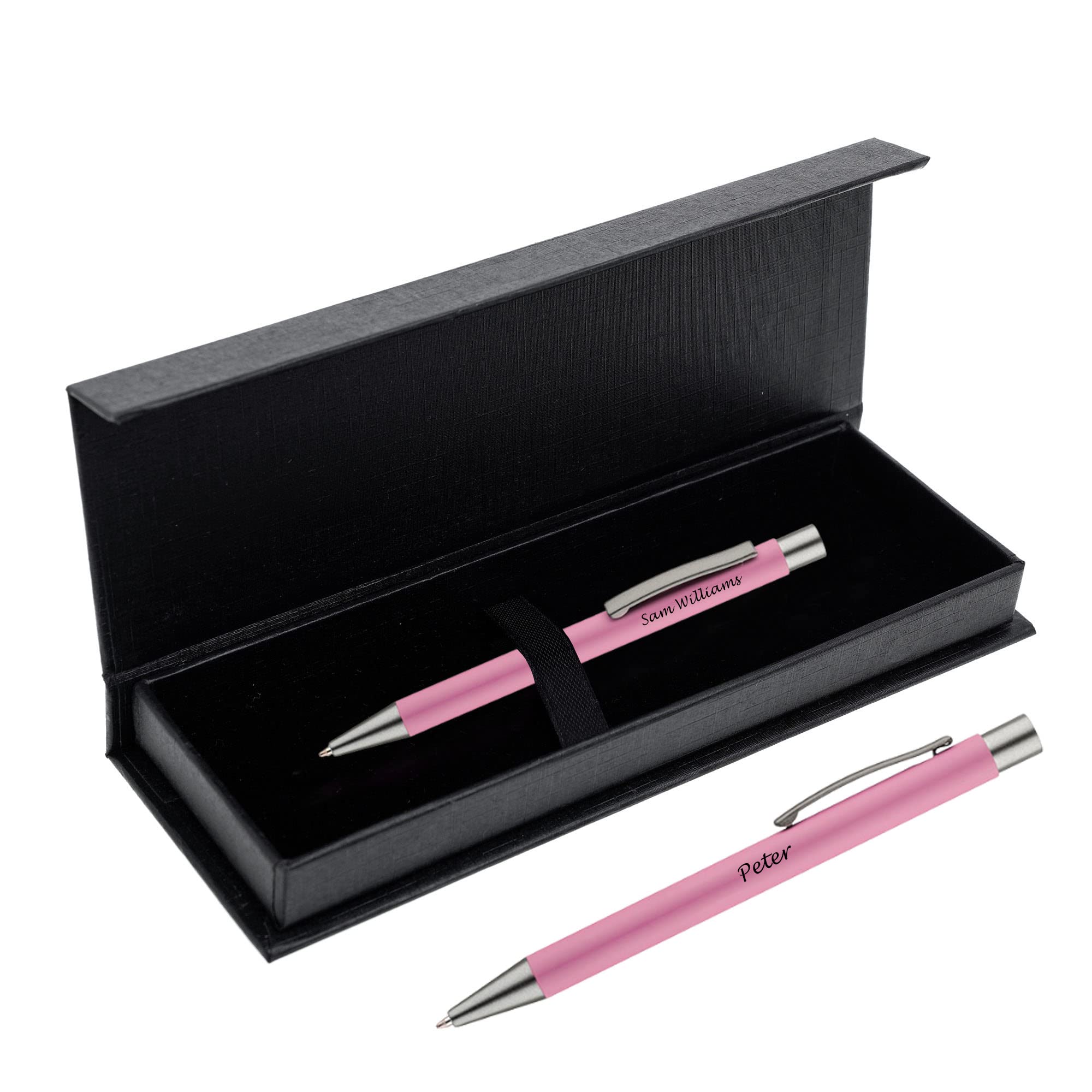 Paul Clover Personalised Engraved Aluminium Ballpoint Pen with Graphite Finish in a Gift Box - Elegant Gift Idea for Your Loved Ones, Men and Women - Enter Your Custom Text