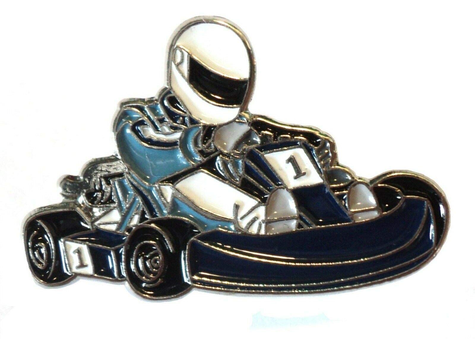 Metal Enamel Pin Badge Brooch Go Kart Racer Karting Racing Wheels