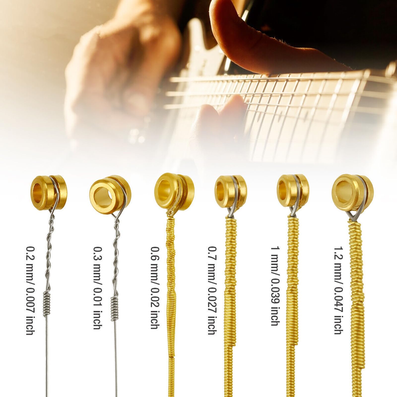 エレキギター弦 6弦用 金属製 Amazon | 3パック交換用ギター弦6本、銅線黄色弦、0.2mm / 0.3mm / 0.6