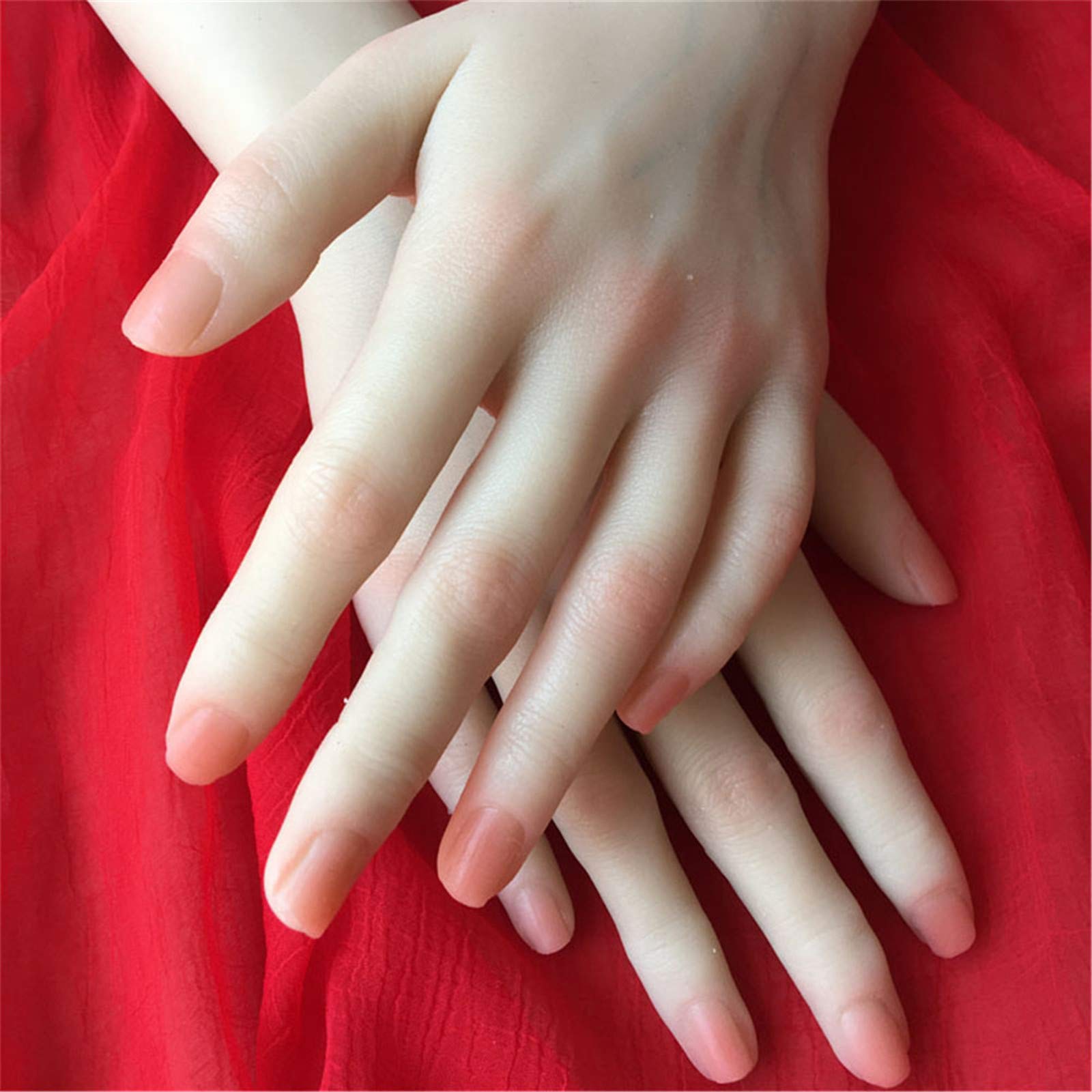 Silicone Lifelike Mano Morbida Mani finte Mani Guanti Femminili in Silicone realistici Orologi Manichino con Display ad Anello Modello Mani finte,A Left Hand
