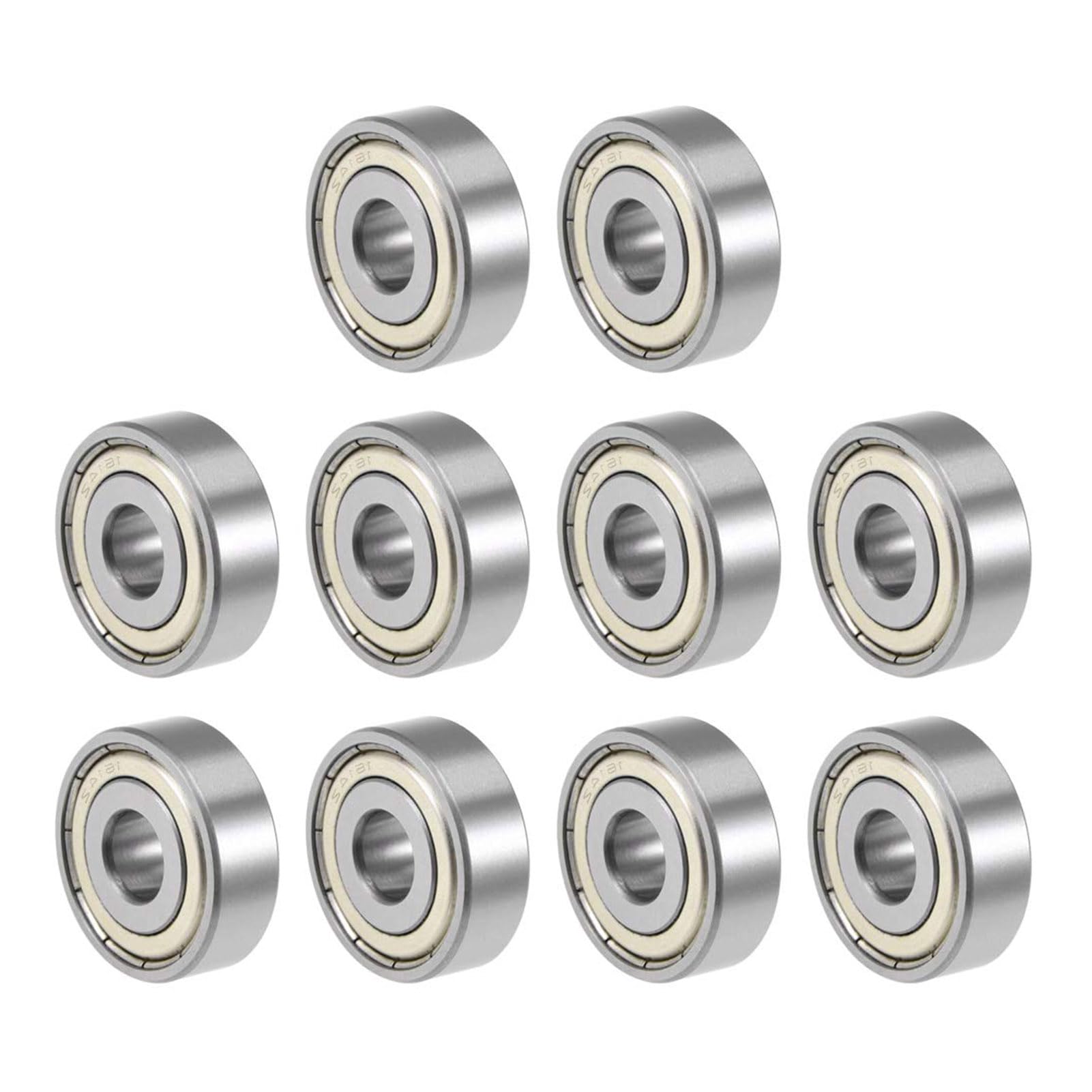 TOP-VIGOR 10Pcs 1614ZZ Deep Groove Ball Bearings, Z2 3/8 Inch x 1-1/8 Inch x 3/8 Inch Double Sealed Industrial Bearings, Chrome Steel Skateboard
