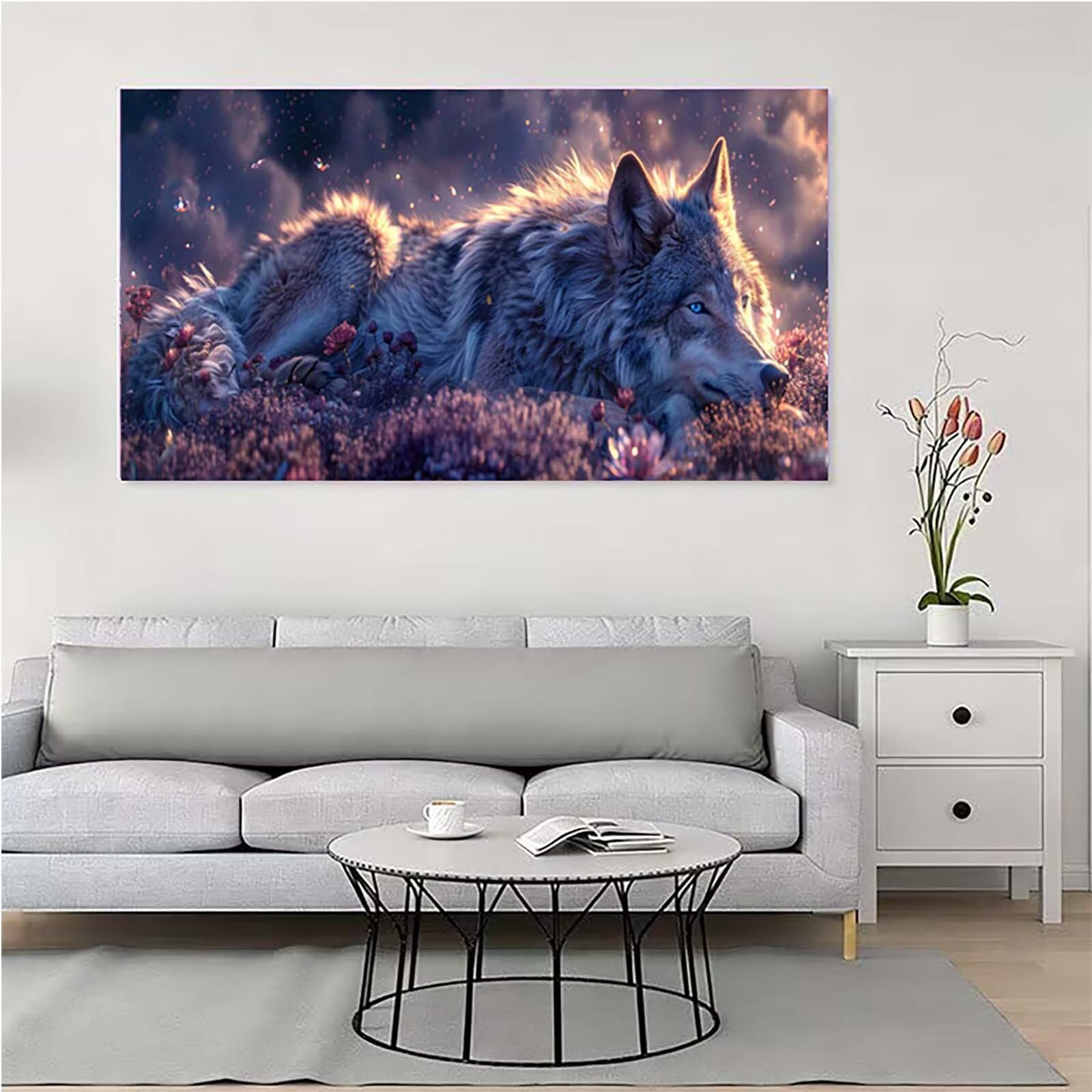 Wolf Diamond Painting Grandi Dimensioni 50x100cm, Diamond Painting 8-8756