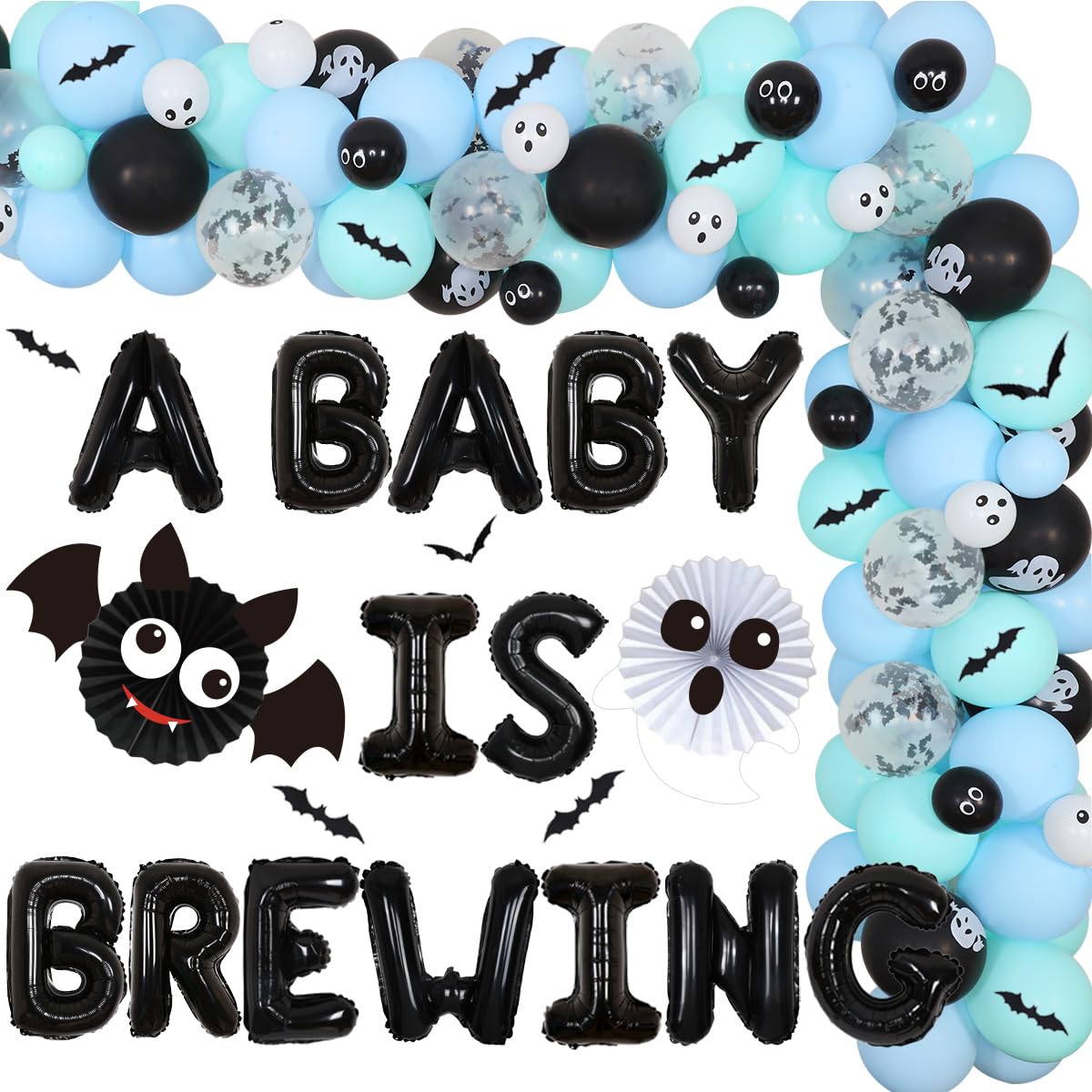 Halloween-Banner „A Baby Is Brewing“ – Glitzernd, Vorbespannt, Für Babyparty & Geschlechtsoffenbarung