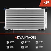 Vista 5 de A-Premium Condensador de aire acondicionado compatible con Honda CR-V 2002-2006, Element 2003-2011, L4 2.4L, Reemplazo# 3112, 80110S9A013