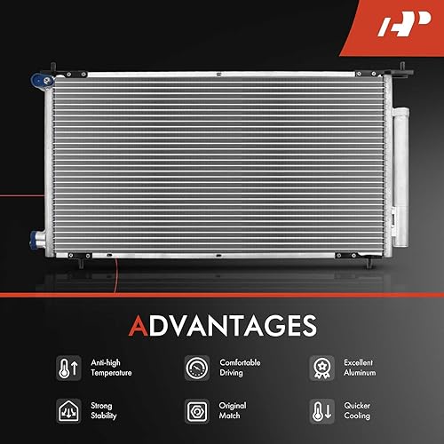 Miniatura 5 de A-Premium Condensador de aire acondicionado compatible con Honda CR-V 2002-2006, Element 2003-2011, L4 2.4L, Reemplazo# 3112, 80110S9A013