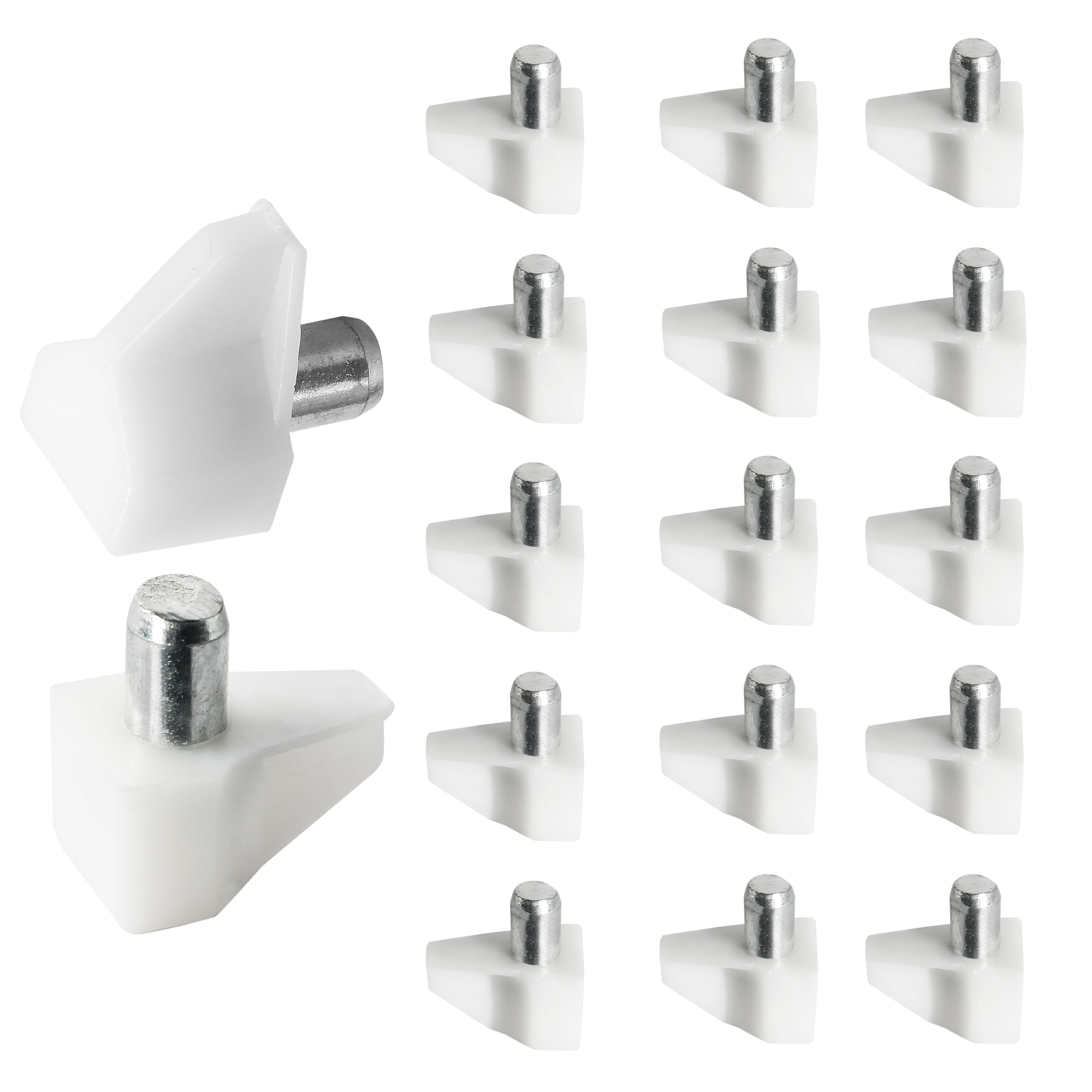 60pcs White Shelf Pegs, 5mm Plastic Shelf Pins Shelf Support Pins, Cabinet Shelf Clips Shelf Holder Pins for Bookcase Cabinets Shelves Cupboard