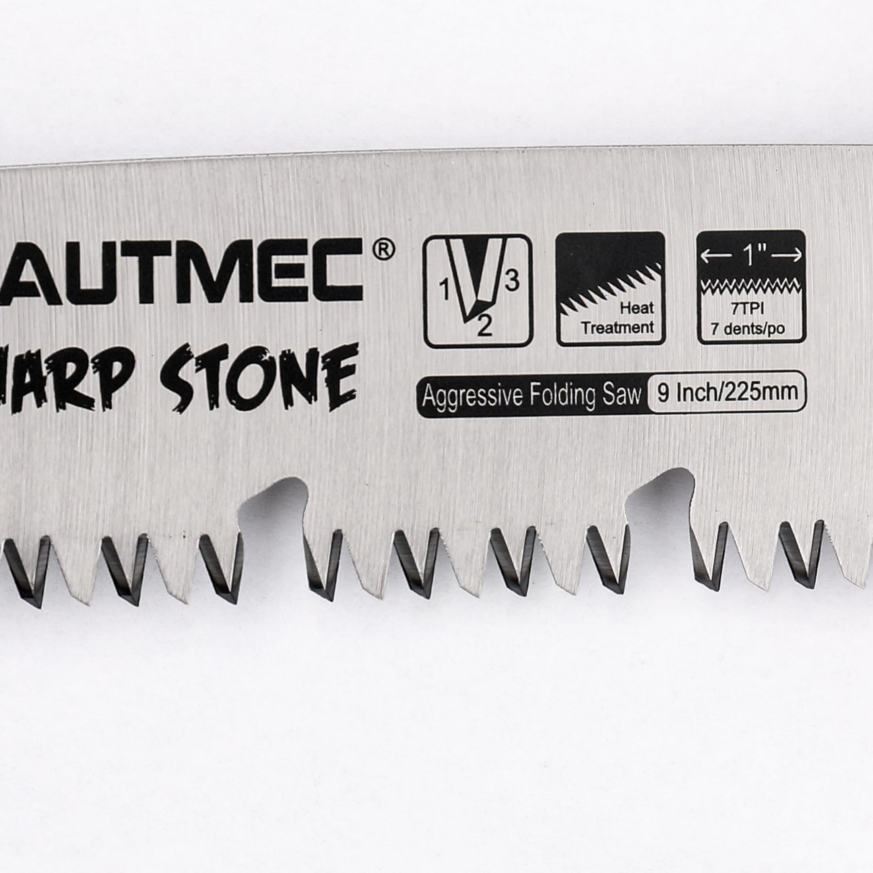 HAUTMEC Sierra de podar de 230 mm, sierras de mano plegables para cortar madera, árboles, sierra de jardín con goletas profundas, hoja SK5 y mango de goma antideslizante para ramas, camping y
