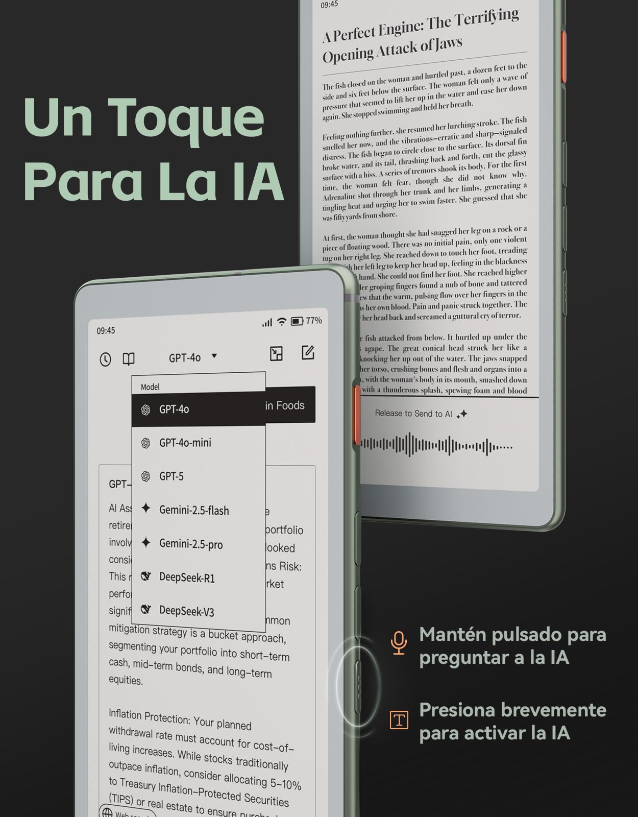 VIWOODS 6,13’’ AiPaper Reader C con Pantalla a Color, Dispositivo eReader E Ink con luz cálida y fría Ajustable, Ultrafino y Ligero, Integrado con IA, 128 GB de Almacenamiento