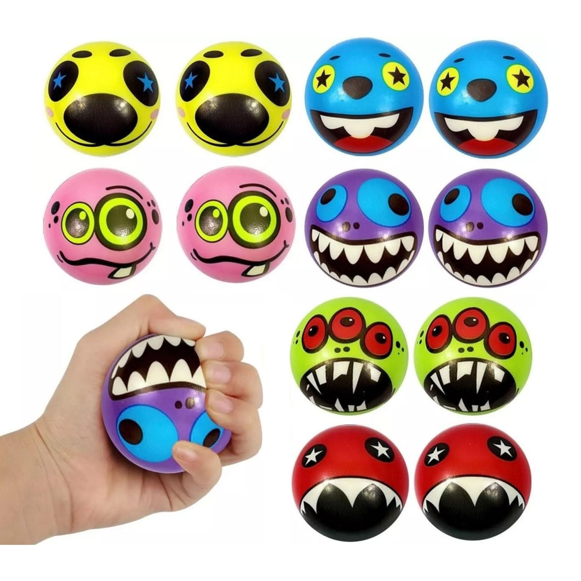AMERTEER Gel Stress Ball Bundle, 12-Pack Squeeze Stress Balls for Adults Anxiety & Hand Therapy, Fidget and Tension Relief Toys & Hand Exercise, Motivational Gifts for Adults - 6.3 cm, Pack of 12