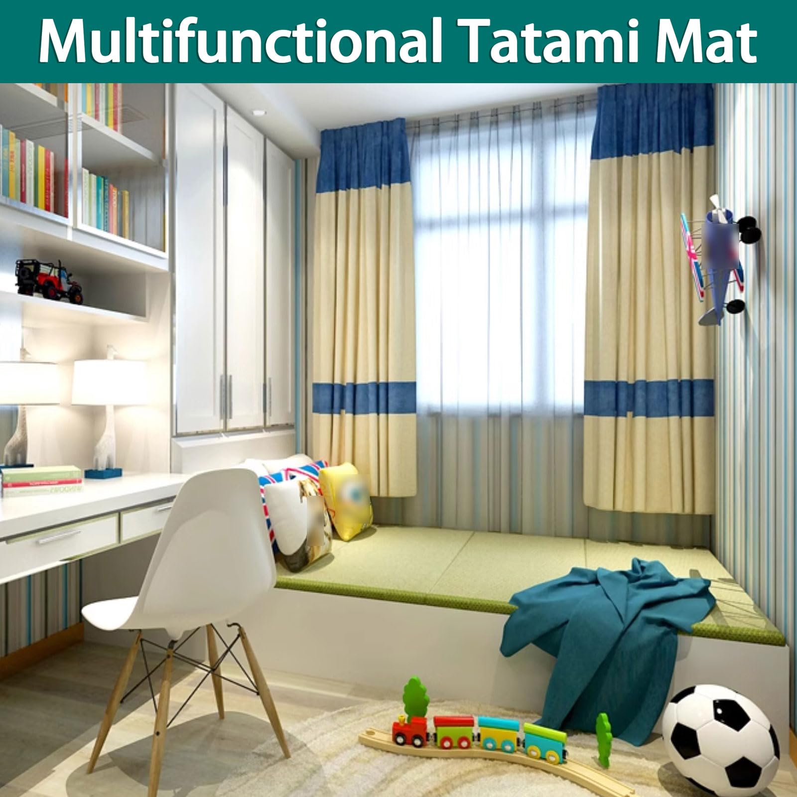 Estera De Tatami Tradicional Japonesa,Tatami Japonés Plegable,Respirable Estera De Tatami De Ratán,colchon Plegable Suelo,con Respaldo Antideslizante,para Meditación Yoga Salón De Té
