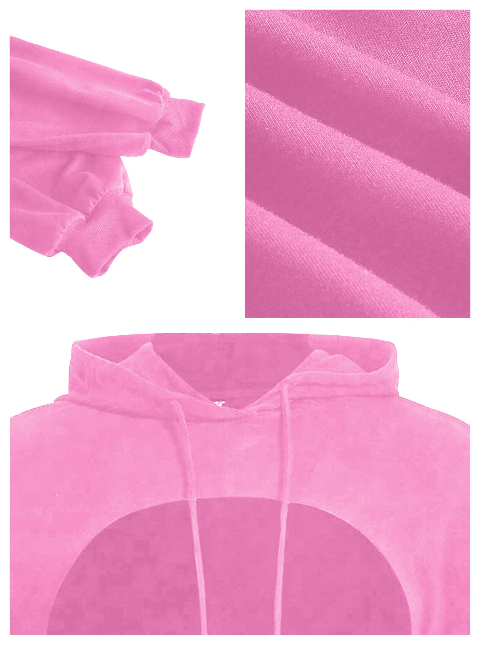 Hilinker Women's Long Sleeve Cropped Hoodie Workout Drawstring Super Crop Tops without Camisole