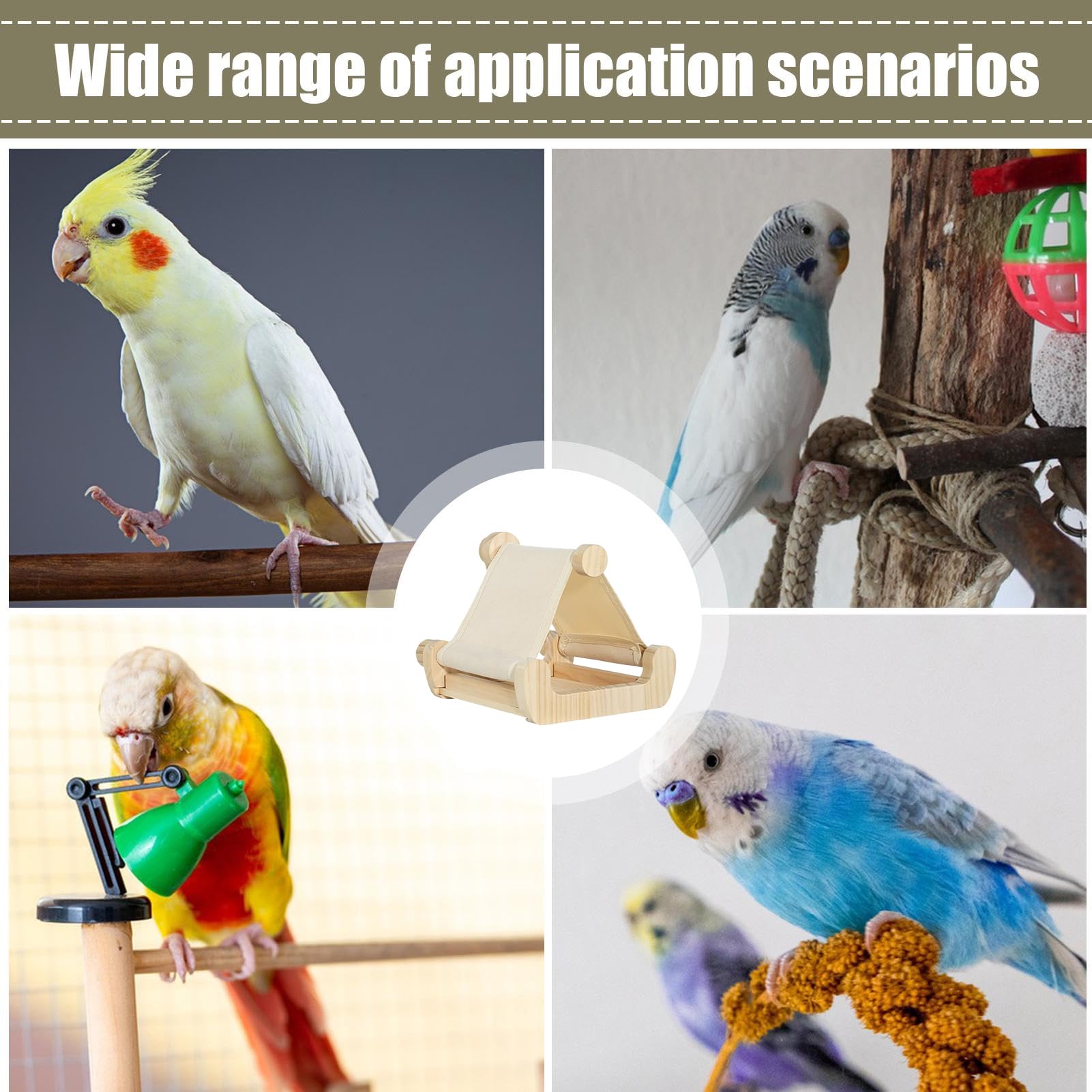 Hamaca Para Jaula De Aves Hamaca Para Dormir De Madera Para Aves Con | Percha Para Cacatúas Para Conure, Cacatúa, Loro, Periquitos, Agapornis, Guacamayo, Periquito