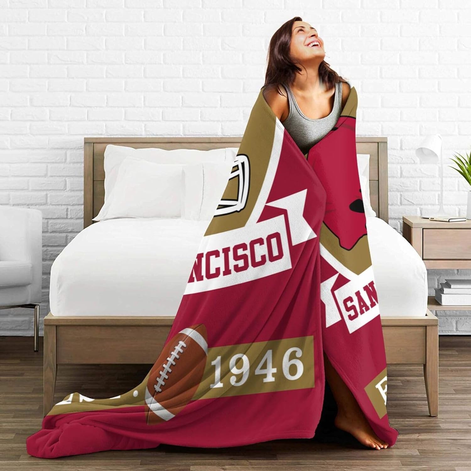 Football Throw Blanket - Soft Plush Fleece Cozy Sports Blankets- Football Bedding Stuff Gifts for Kids Men Women 40"X50" - Image 7