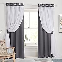 Vista 1 de PONY DANCE Paño de cortina opaca de gasa con alzapaños agregados