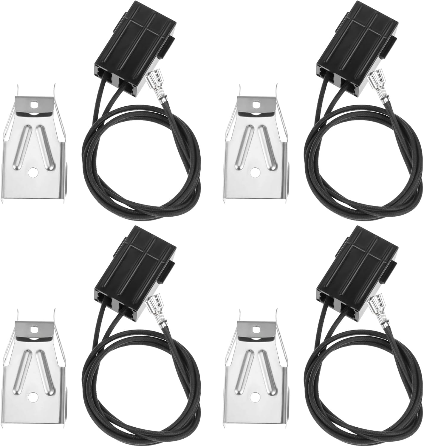 4 Pack WB2X8228 Element Receptacle and Wire Kit Replacement for GE Hotpoint Kenmore Range Electric Stove Burners, Replace 250535, AP2013499, PS242972