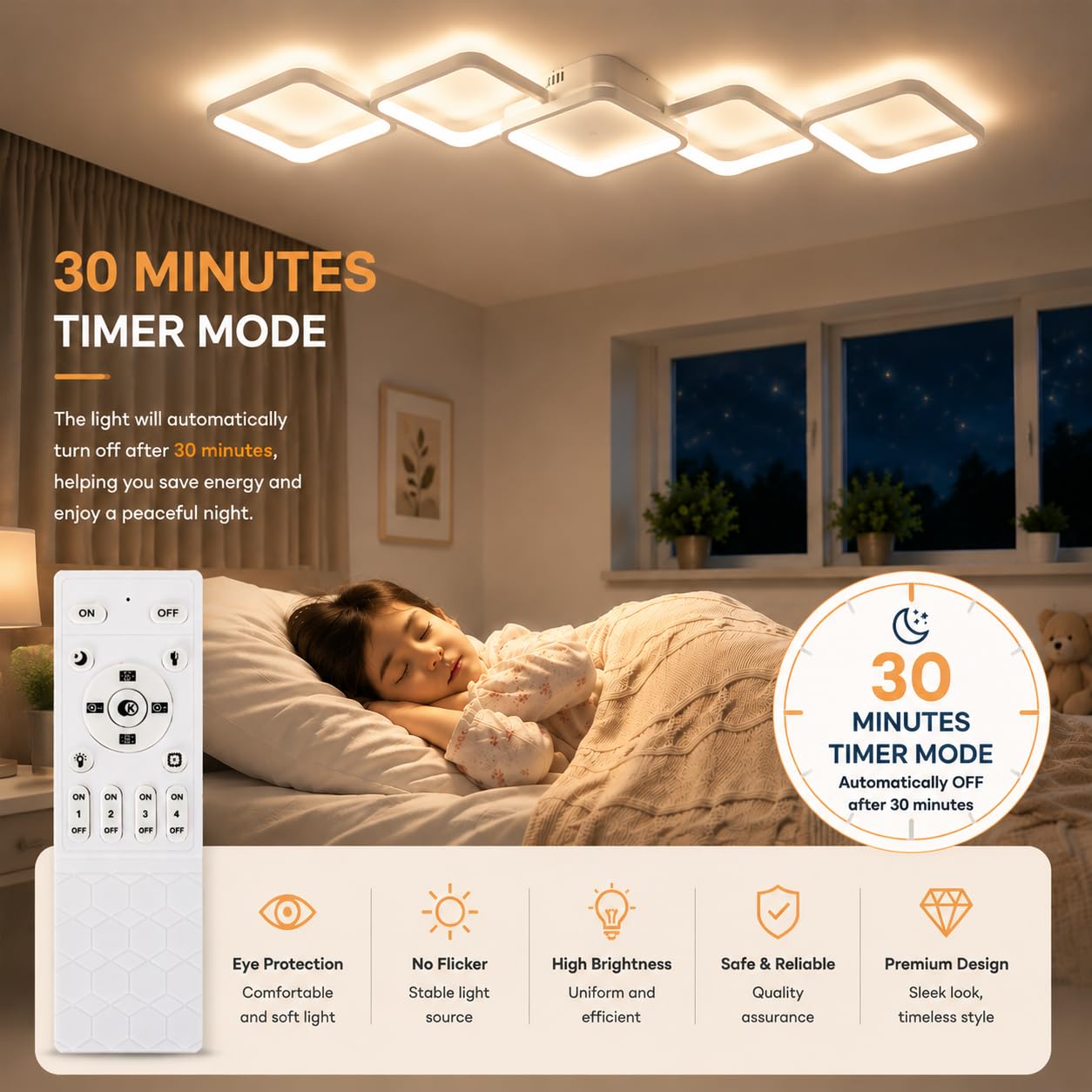LED Deckenleuchte Dimmbar Wohnzimmer Deckenlampe mit Fernbedienung & App | 54W 5400LM schlafzimmerlampe Memory Funktion/Nachtlicht 106x40cm Modern Design Weiß Wohnzimmerlampe für Esszimmer Küchen Flur