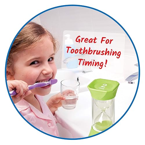 Miniatura 2 de hand2mind Juego de temporizador de arena jumbo de 1, 2, 5 y 10 minutos con tapas de goma suave, temporizador de reloj de arena, temporizador visual