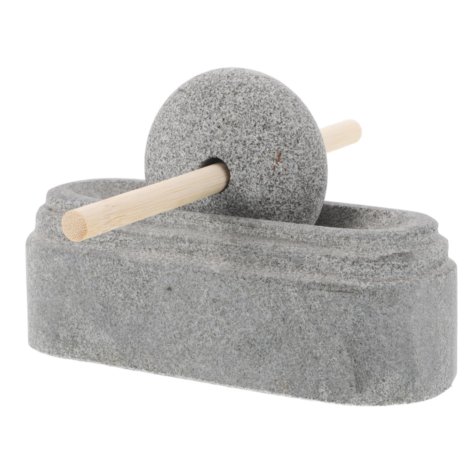 Cabilock Mörser und Stößel aus Stein mit Manuellem Betrieb und Stabilem Design zum Zerkleinern von Gewürzen und Knoblauch in Küche und Zuhause