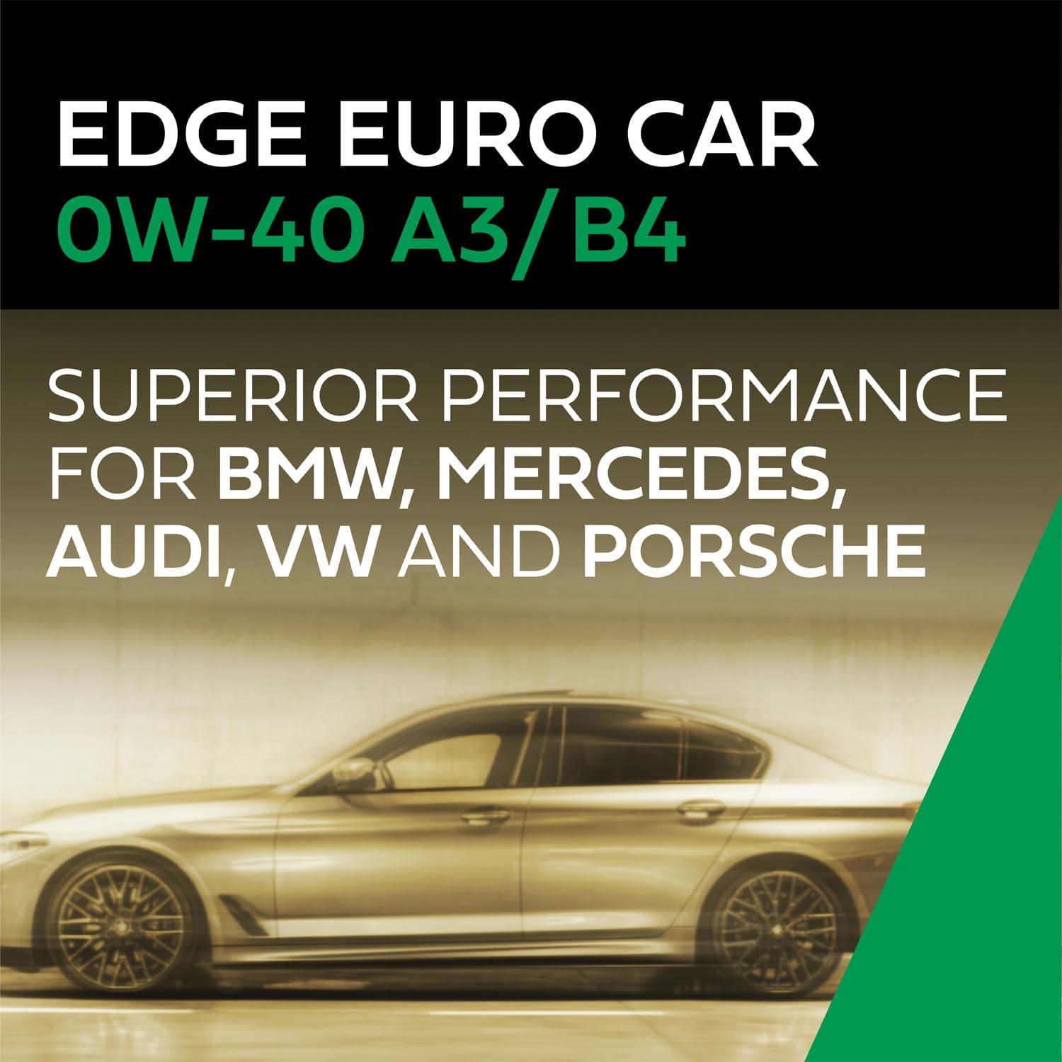 Castrol EDGE Euro 0W-40 A3/B4 Advanced Full Synthetic Motor Oil, 5 Quarts, Pack of 3