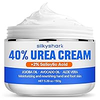 Vista 1 de Crema de urea 40% + ácido salicílico 2%, crema de pies de urea con aceite de jojoba, aceite de aguacate y aloe vera para pies secos agrietados