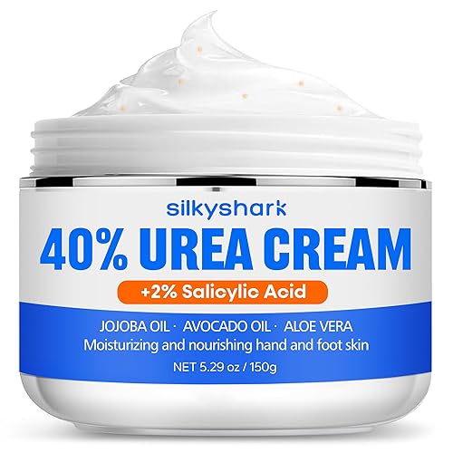ViloVila Crema de urea 40% más ácido salicílico 2%, crema de pies de urea con aceite de jojoba, aceite de aguacate y aloe vera para pies secos