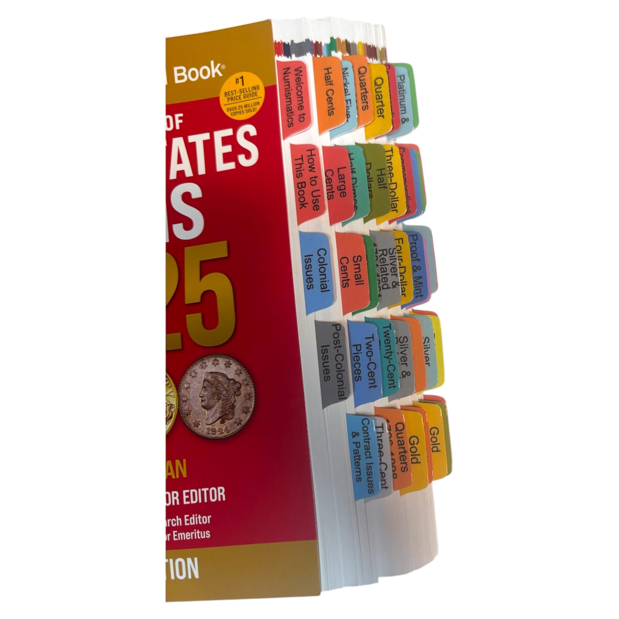 Book Tabs for A Guide Book of United States Coins 2025 (Official Redbook). Laminated, Durable, Color-Coded Repositionable Tabs (Book not Inlcluded)