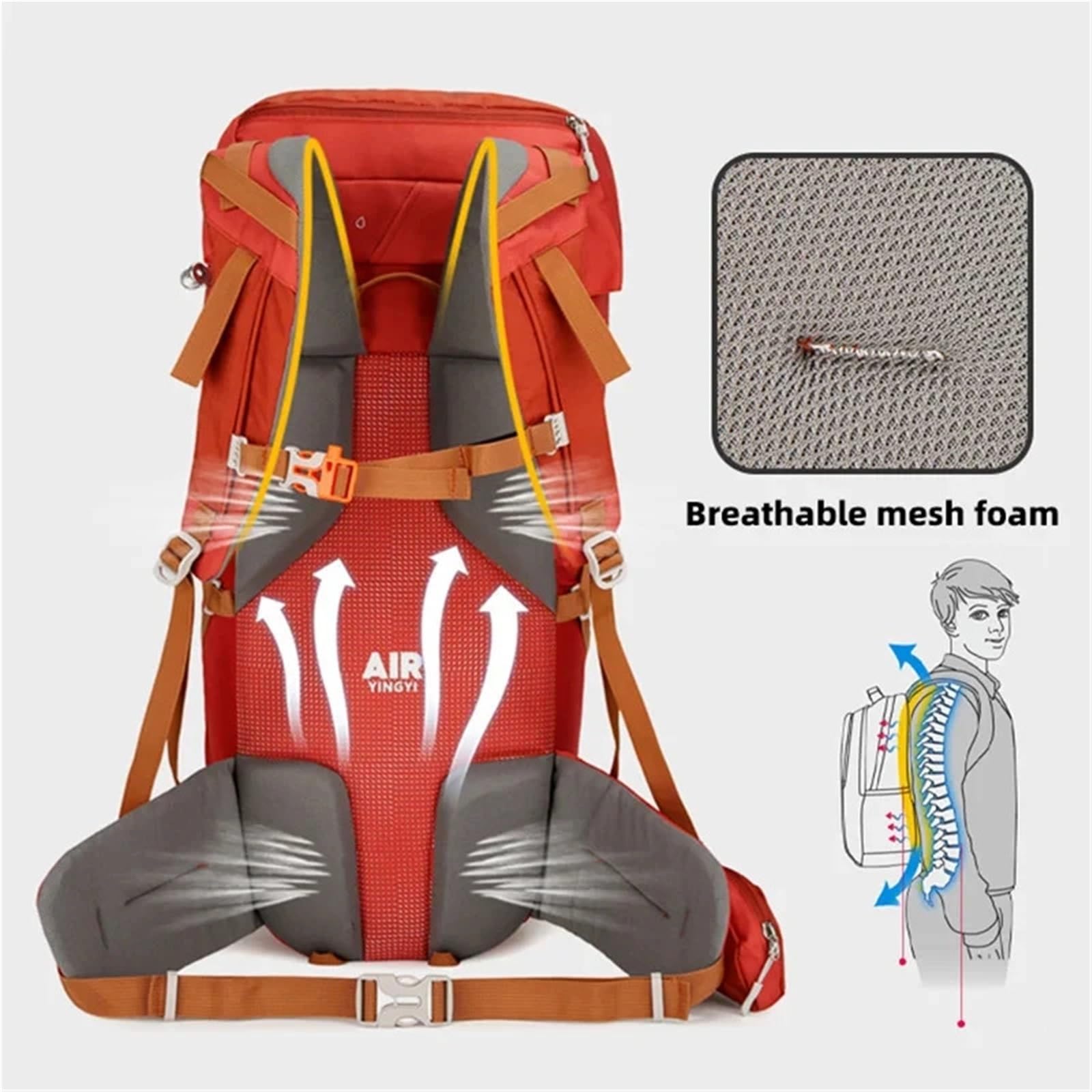 Mochila Trekking Mochila de camping 40 l, bolsa viaje for hombres y mujeres, senderismo, trekking, escalada, montañismo, bolso hombro, impermeable, for exteriores