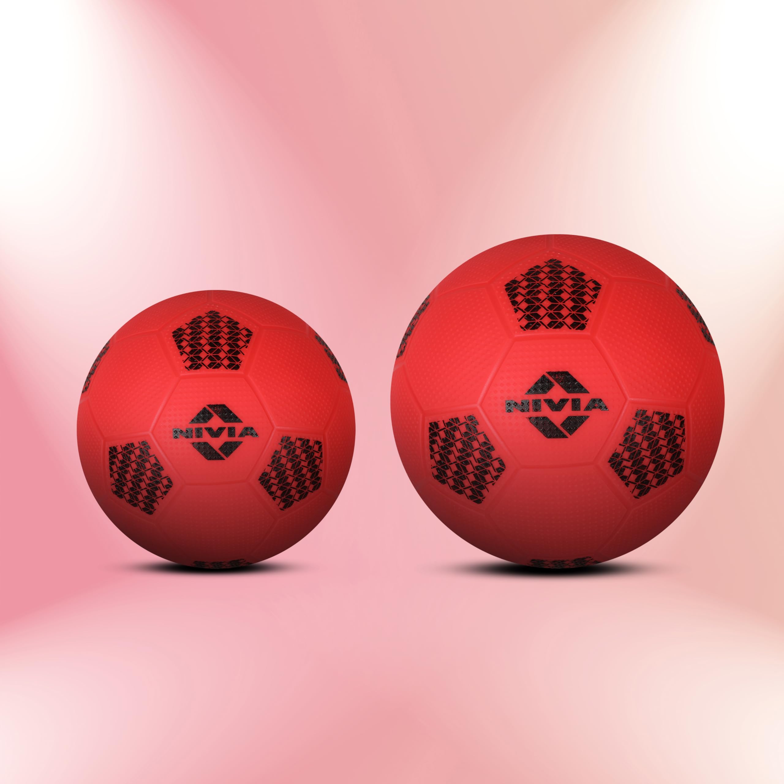 NIVIA Combo Homeplay Football Size - 1 and 3 (Red)