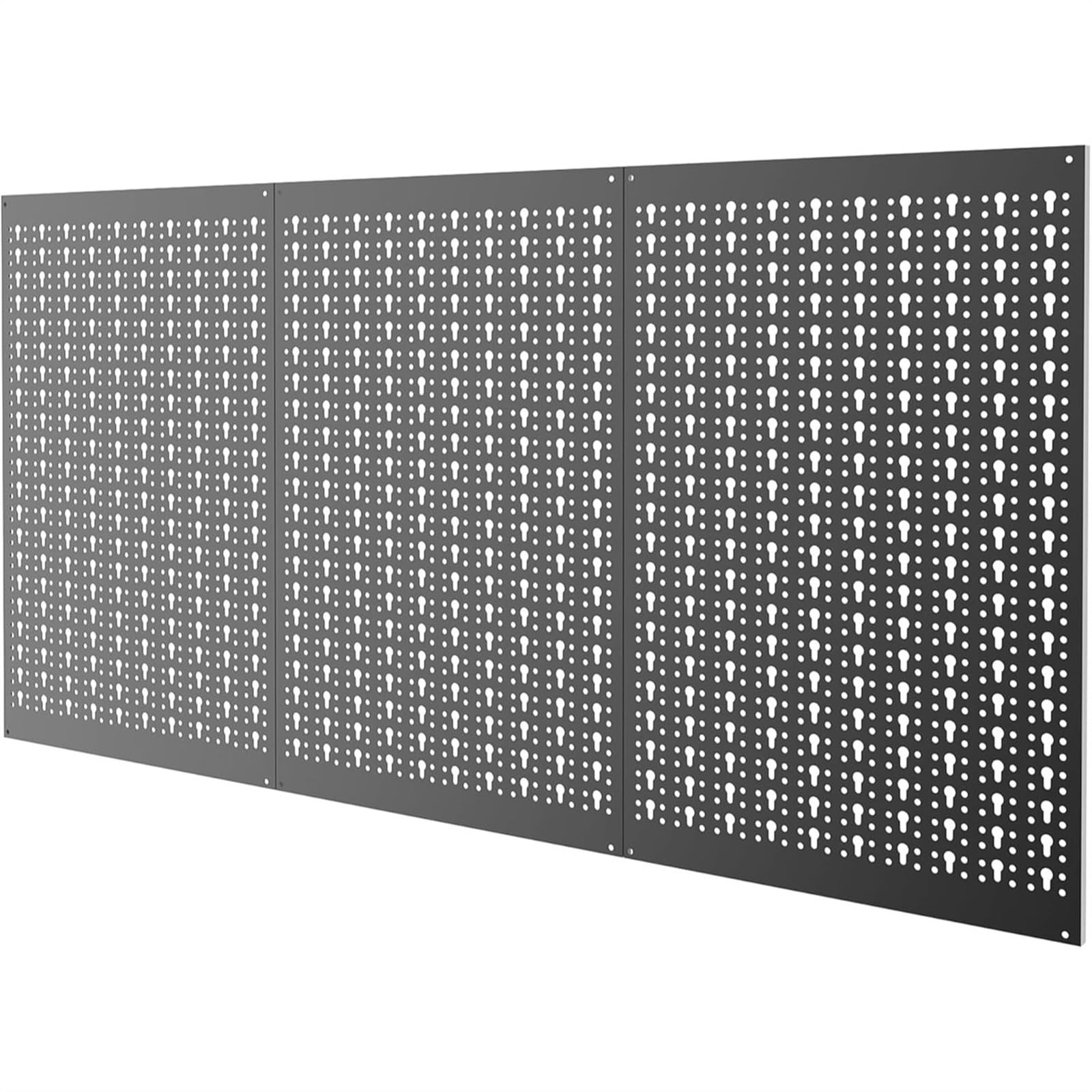 Xileuduod One Color Pegboard Metal Pegboard Panels For Garage Wall Tool Storage, 3 Pack Black Modular Organizer