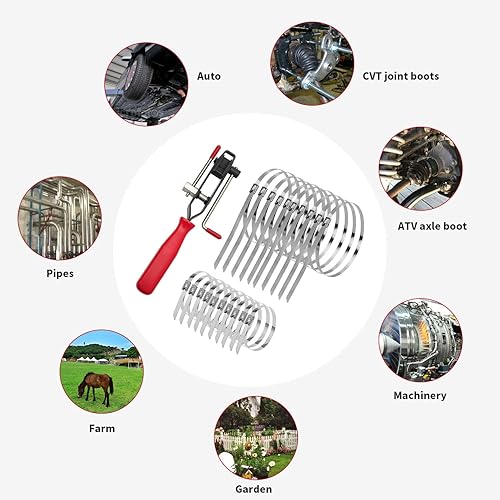 Miniatura 6 de Alpha Rider Alicates de abrazadera de eje de arranque de junta CV para automóvilATV con 20 abrazaderas de banda de arranque de acero inoxidable para