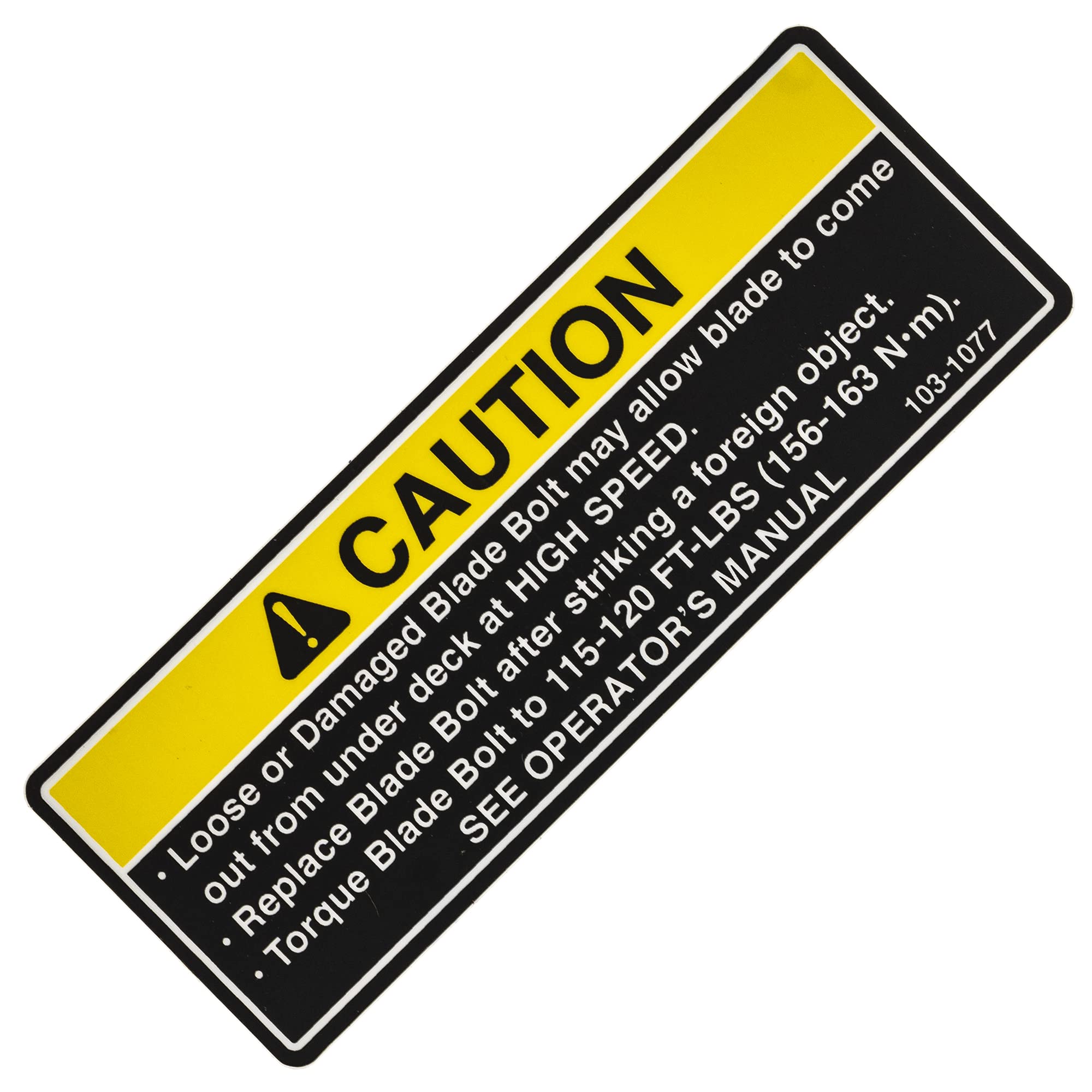 Amazon.com : Exmark 103-1077 Bolt Torque Decal Lazer Z AC AS CT HP