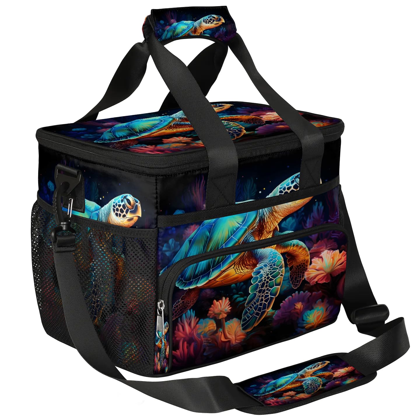 Lunch Box for Men Heavy Duty Insulated Lunch Bag for Women Turtle Coral Lunchbox for Adults Lunch Cooler