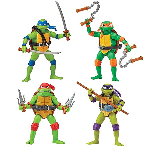 Teenage Mutant Ninja Turtles: Mutant Mayhem Figura Básica de Tortugas 4-Pack Bundle por Playmates Toys