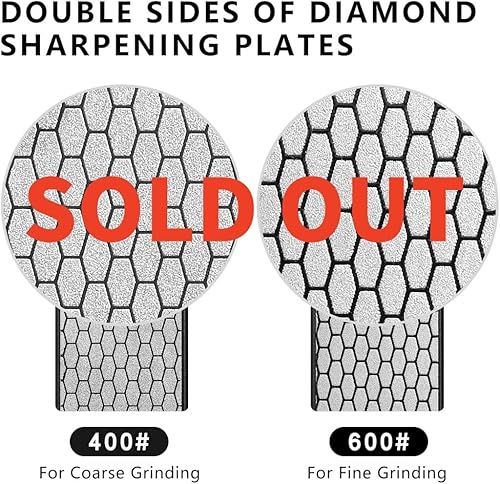 Miniatura 2 de Afilador de cuchillos plegable de piedra de diamante, herramientas de jardín, afilado de grano #400/600 de doble cara para afilar cuchillas de