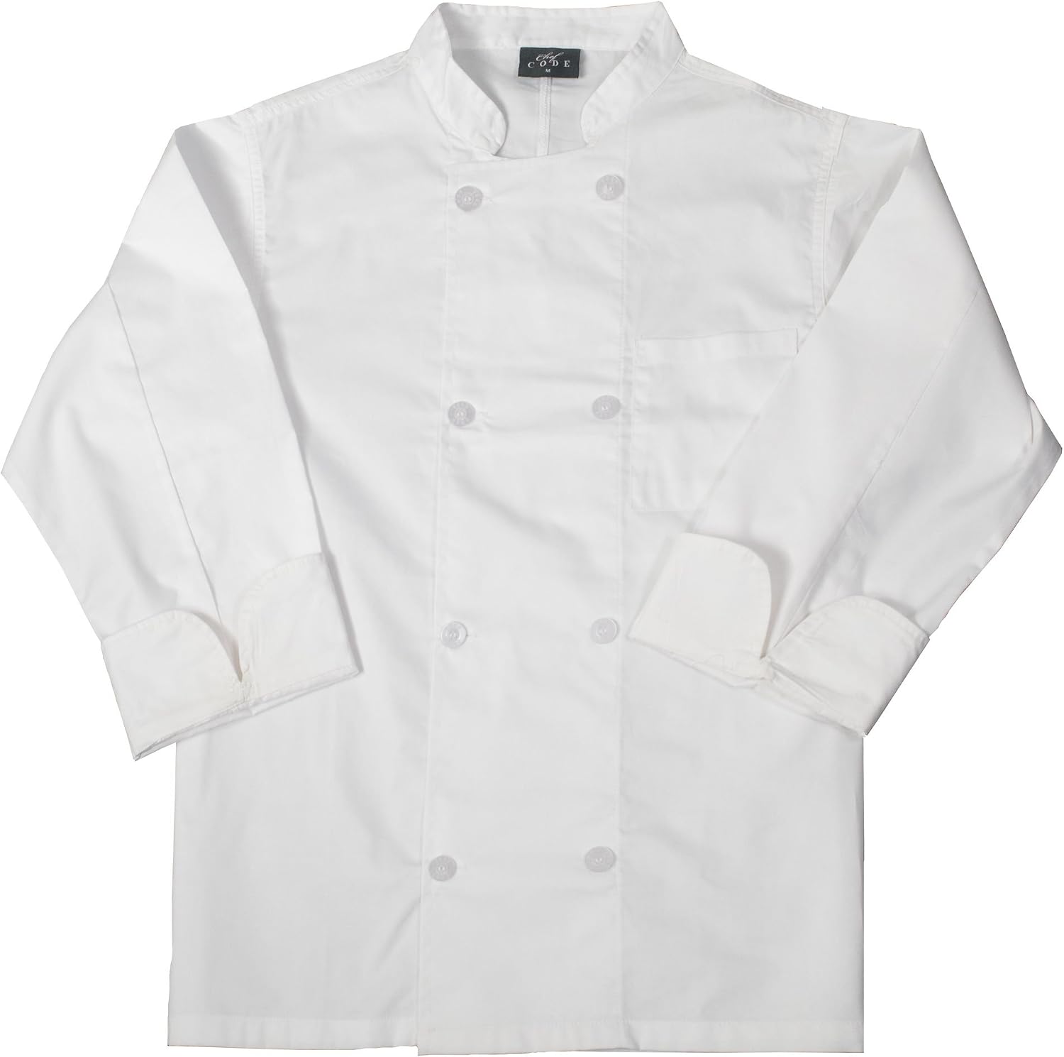 Chef Code Chef Coat with 8 Pearl Buttons, Double Breasted Front CC118